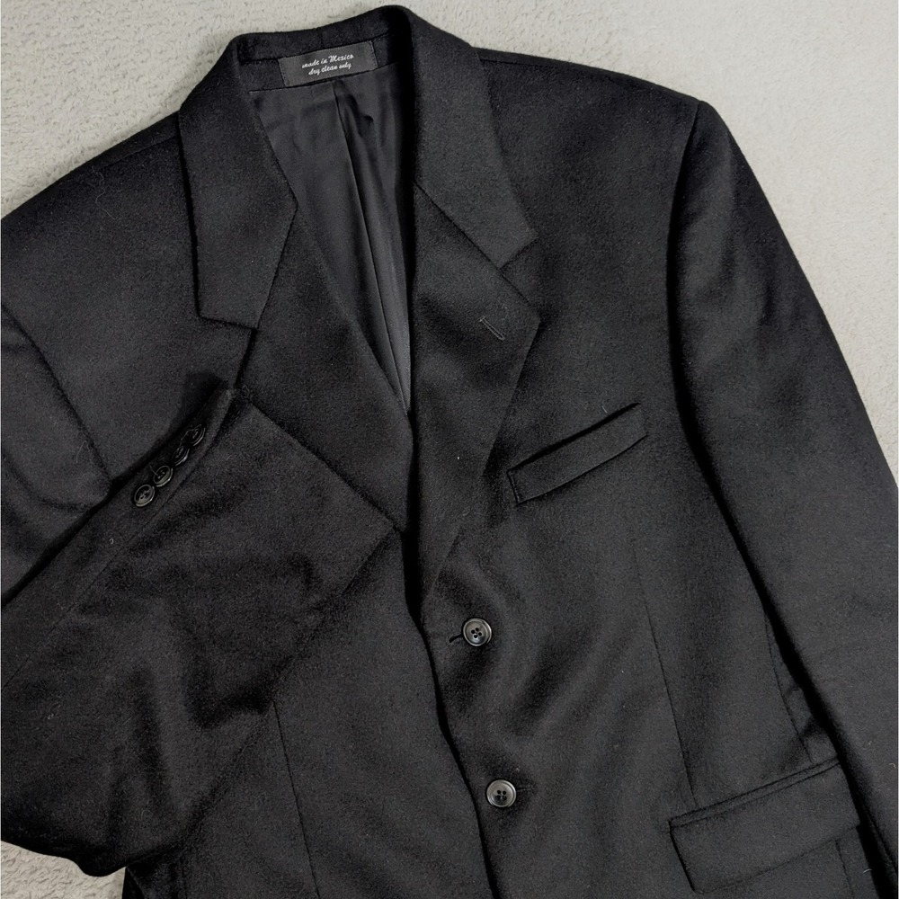Andrew Fezza Men's 41R Blazer Jacket Black 100% Cashmere LANIFICIO DEL CASENTINO